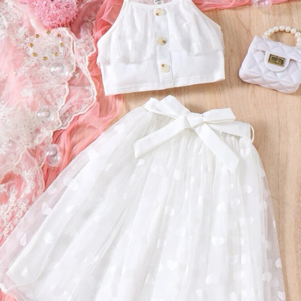 2 Piece White Girl Skirt and Tank
